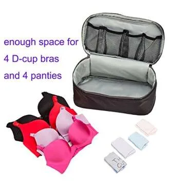 SACSTAR Travel Toiletry Bag for Women, Bra Organizer Underwear Storage Bag For Cosmetics, Toiletries, Hotel, Home, Bathroom, Airplane