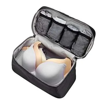 SACSTAR Travel Toiletry Bag for Women, Bra Organizer Underwear Storage Bag For Cosmetics, Toiletries, Hotel, Home, Bathroom, Airplane
