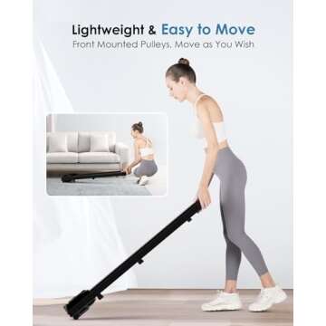 Walking Pad Treadmill, 2.5HP Portable Under Desk Treadmills for Home Office, 3 in 1, No Assembly Required, Remote Control, 300 Lb Capacity(Black)