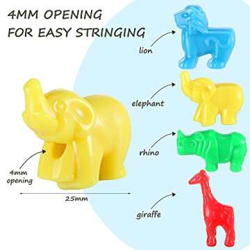 Hicarer Animal Shaped Beads Plastic Zoo Animal Pony Bead Charms Colorful Craft Beads 0.66 Pounds wit...