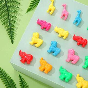 Hicarer Animal Shaped Beads Plastic Zoo Animal Pony Bead Charms Colorful Craft Beads 0.66 Pounds with Various Animal Design for Kids DIY Craft Jewelry Making Necklace Bracelet Supplies(180 Pcs)