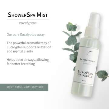 European Spa Source Eucalyptus ShowerSpa Mist Spray for Aromatherapy, At Home Spa Experience, Sinus ...