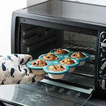 Wisenvoy Ceramic Muffin Pan - Nonstick 6 Cup Tray for Baking