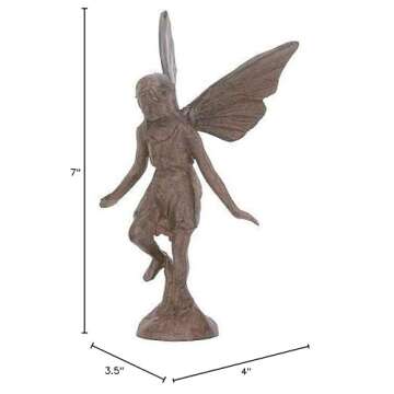Playful Cast Iron Fairy Garden Statue - Enchanting Home Office Decor
