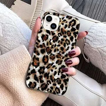 J.west Case Compatible with iPhone 14 Case,Luxury Sparkle Translucent Clear Vintage Leopard Print Soft Silicone Cover for Girls Women Protective Phone Case for iPhone 14 6.1 inch Cheetah