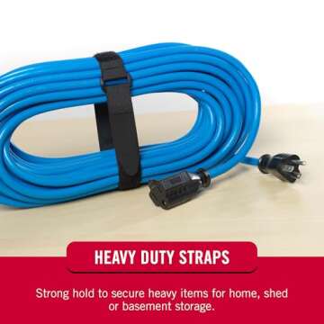 VELCRO Brand Elastic Cinch Straps with Buckle | 15in x 1in, 2 Count | Adjustable and Stretch for Snug Fit | for Fastening Power Cords Organizing Camping Equipment, More | Black (VEL-30094-USA)