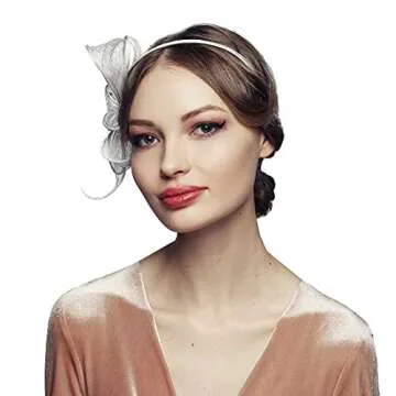 Off White Bow Fascinator Headband Sinamay Tea Party Wedding Hat for Women