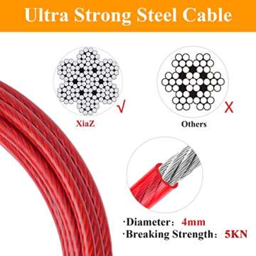 XiaZ Dog Tie Out Cable, Heavy Duty Dog Chains for Outside with Lockable Hook, Pet Runner Cable Leads for Yard, Dog Line Tether for Small Medium Large Dogs Up to 125 LBS