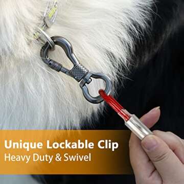 XiaZ Dog Tie Out Cable, Heavy Duty Dog Chains for Outside with Lockable Hook, Pet Runner Cable Leads for Yard, Dog Line Tether for Small Medium Large Dogs Up to 125 LBS