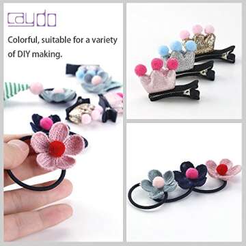 Caydo 2400 Pieces 1cm Pom Poms for Crafts, Small Pompoms Multicolor for Arts and Crafts Hobby Supplies