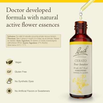 Bach Original Flower Remedies, Cerato - Trust Intuition - Natural Homeopathic Flower Essence for Emo...