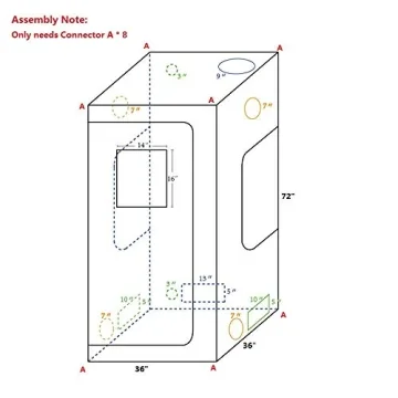 CoolGrows 3x3x6 Mylar Grow Tent with Observation Window