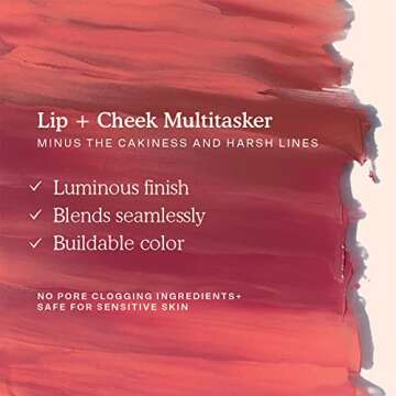 Tower 28 Beauty BeachPlease Cream Blush for Cheeks and Lips - Multi-Purpose Lip and Cheek Tint in Orange Blush - for Sensitive Skin – Color POWER HOUR, Luminous Finish