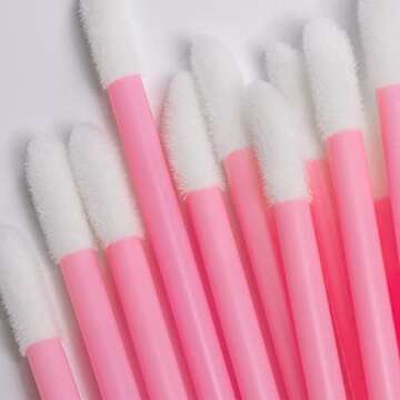 Disposable Lip Wands 600 PCS - Lip Applicators Disposable Black & Pink - Disposable Lip Brushes for ...