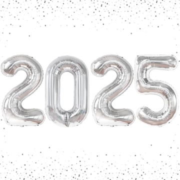 KatchOn Graduation Balloons - Giant 2025 Silver Number Balloons for Celebration
