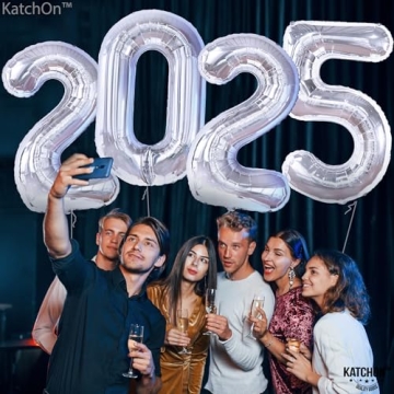 Giant KatchOn 2025 Graduation Balloons - 42 Inch Silver