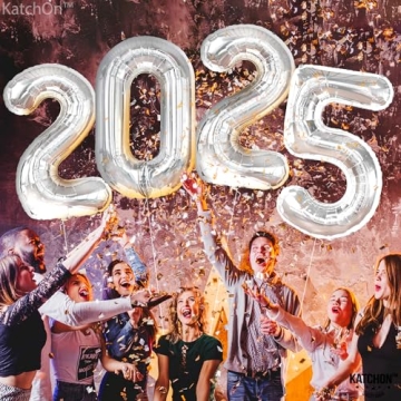 Giant KatchOn 2025 Graduation Balloons - 42 Inch Silver