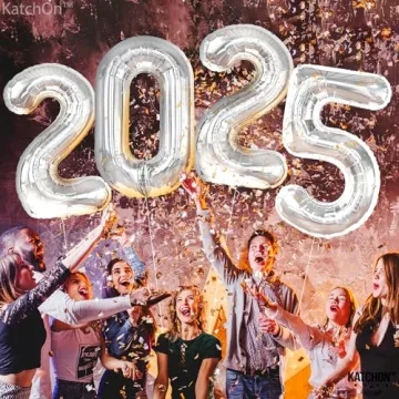Giant KatchOn 2025 Graduation Balloons - 42 Inch Silver