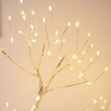 kalynmart Tabletop Tree Light 108 LED 8 Lighting Modes with Adjustable Branches Bonsai Tree Light, Battery/USB Operated for Room Home Bedroom Party Decor