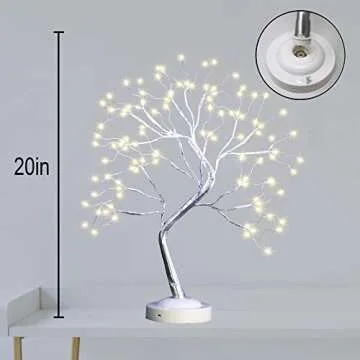 kalynmart Tabletop Tree Light 108 LED 8 Lighting Modes with Adjustable Branches Bonsai Tree Light, Battery/USB Operated for Room Home Bedroom Party Decor