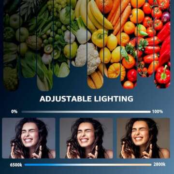 1-Pack LED Video Light Kit, NiceVeedi Photography Lighting Kit, 2800-6500K Dimmable Studio Light with Tripod Stand & Phone Holder, 73" Stream Light for Video Recording, Game Streaming, YouTube