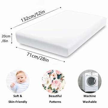 Fitted Crib Sheets for Baby Boys and Girls, Ultra-Soft Jersey Knit Cotton Baby Crib Sheet Fits Standard Crib and Toddler Mattress, Pink Flower