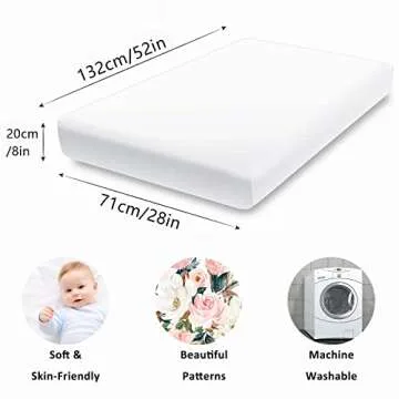 Fitted Crib Sheets for Baby Boys and Girls, Ultra-Soft Jersey Knit Cotton Baby Crib Sheet Fits Standard Crib and Toddler Mattress, Pink Flower