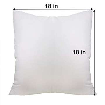 Ogrmar 4 Packs 18" x 18" Premium White Throw Pillow Insert Hypoallergenic High-Resilient PP Cotton Stuffer Pillow Insert Square Form Sham Stuffer Decorative Pillow, Cushion (18" x 18")