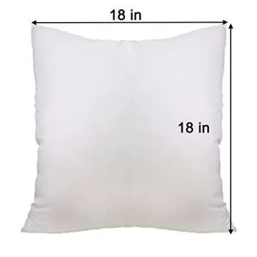 Ogrmar 4 Packs 18" x 18" Premium White Throw Pillow Insert Hypoallergenic High-Resilient PP Cotton Stuffer Pillow Insert Square Form Sham Stuffer Decorative Pillow, Cushion (18" x 18")