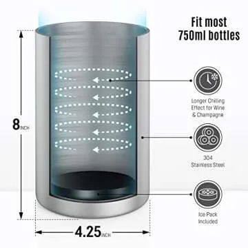 Stylish Wine Bottle Chiller with Ice Pack for Convenient Cooling