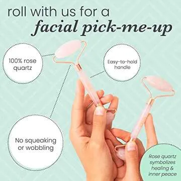SDARA SKINCARE Rose Quartz Roller for Anti-Aging & Facial Massage