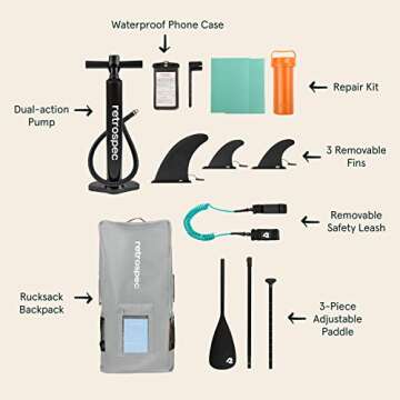 Retrospec Weekender Inflatable Paddle Board 10’6” for All