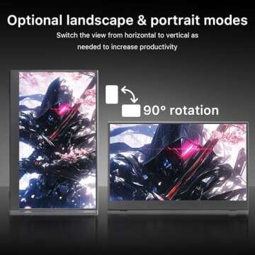 Flyzuni 15.6 inch Portable Monitor,1080P USB-C HDMI,Portable Monitor for Laptop, HDR Plug&Play,PC,Mac,Phone,PS,Xbox,Swich,IPS Ultra-Thin Zero Frame, Metal Case