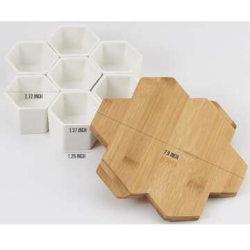 FLOWERPLUS Hexagon Ceramic Succulent Planter Set