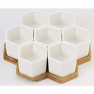 FLOWERPLUS Hexagon Ceramic Succulent Planter Set