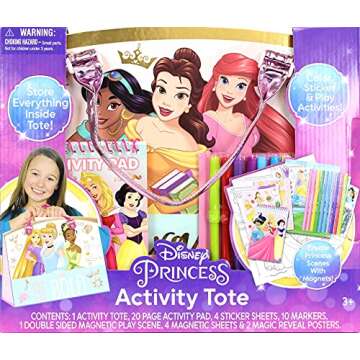 Tara Toys Princess Activity Tote - Ultimate Princess Adventure Bag with Coloring Books, Stickers, an...