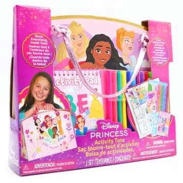 Tara Toys Princess Activity Tote - Ultimate Princess Adventure Bag with Coloring Books, Stickers, and Craft Supplies, Travel-Friendly Set for Little Artists, Imaginative Play, Ages 3+ 