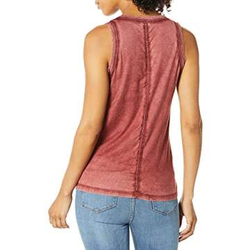 AG Adriano Goldschmied Women's Cambria Tank Top, Sunbaked Mahogany Red, Medium