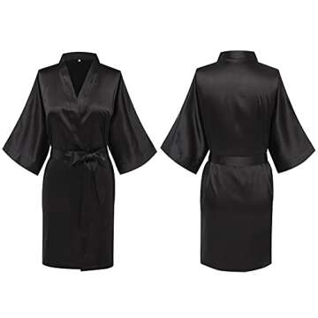 Elegant Women's Short Satin Kimono Robes for Weddings