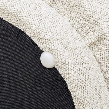 Jennifer Taylor Fuji Mushroom Footstool Ottoman Ivory White Boucle