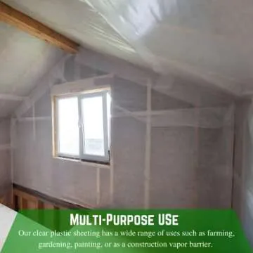 Farm Plastic Supply - Clear Plastic Sheeting - 10 mil - (24' x 100') - Thick Plastic Sheeting, Heavy Duty Polyethylene Film, Drop Cloth Vapor Barrier Covering for Crawl Space