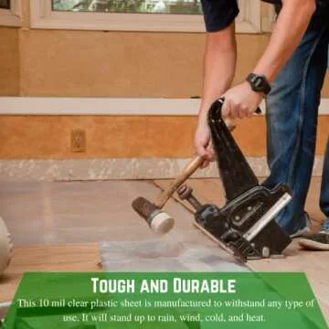 Farm Plastic Supply - Clear Plastic Sheeting - 10 mil - (24' x 100') - Thick Plastic Sheeting, Heavy Duty Polyethylene Film, Drop Cloth Vapor Barrier Covering for Crawl Space