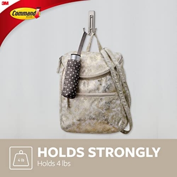 Command Large Brushed Nickel Double Hooks for Easy Organization