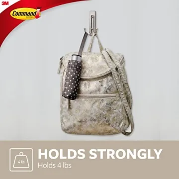 Command Large Brushed Nickel Double Hooks for Easy Organization