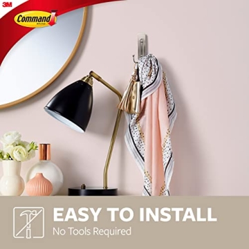 Command Large Brushed Nickel Double Hooks for Easy Organization