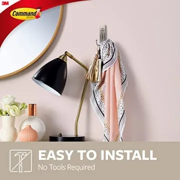 Command Large Brushed Nickel Double Hooks for Easy Organization