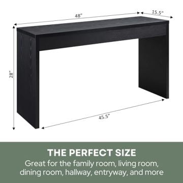 48" Black Northfield Console Table Modern Stylish Sofa Table