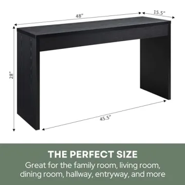 48" Black Northfield Console Table Modern Stylish Sofa Table