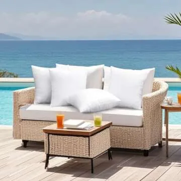 MIULEE Pack of 4 18x18 Outdoor Pillow Inserts, Water-Resistant Throw Pillow Inserts Decorative Premium Square Pillow Stuffer Sham for Porch Swing Couch Sofa Cushion Patio Furniture