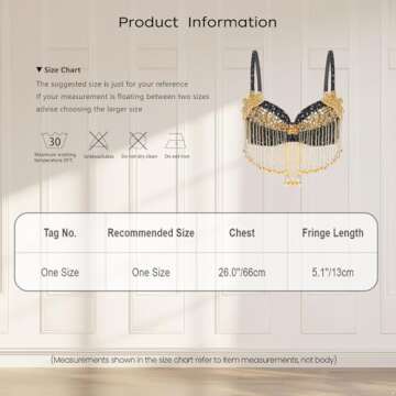 Winnrchan Women Glitter Belly Dance Crop Tops Beaded Sequined Bra Tank Top Bikini Costume Rave Cabaret Party Gold One Size